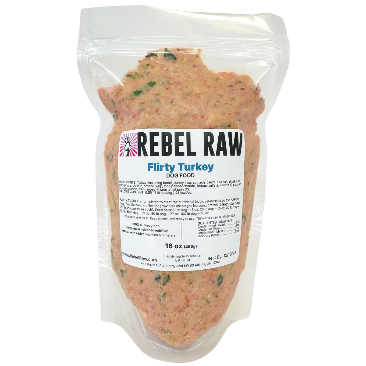 Flirty Turkey Rebel Raw Dog Food in Atlanta GA Order Online