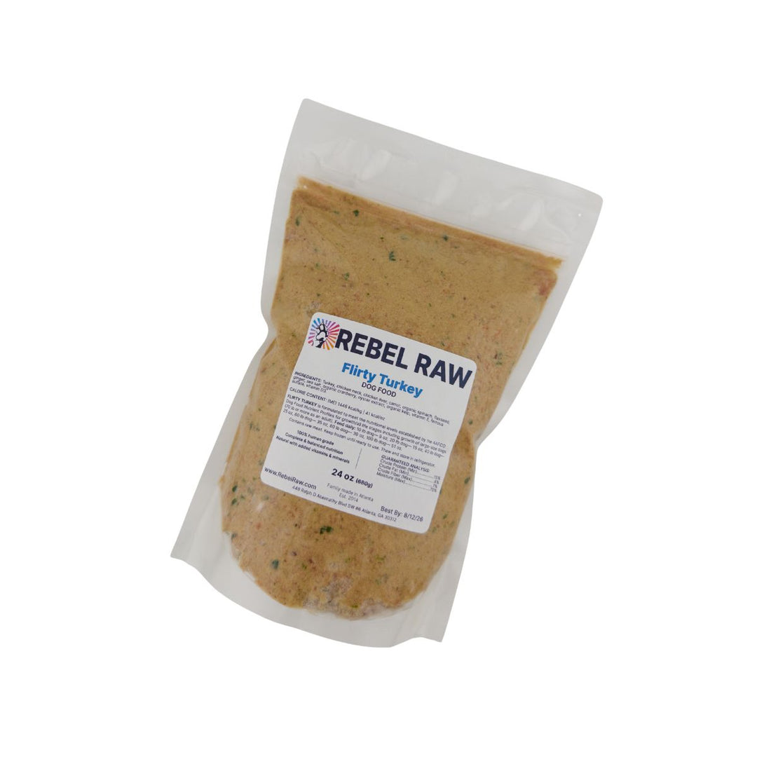Rebel Raw Flirty Turkey Dog Food 24 oz