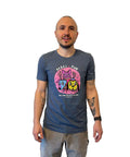 Man posing with arms to the side in slate Rebel Raw shirt.