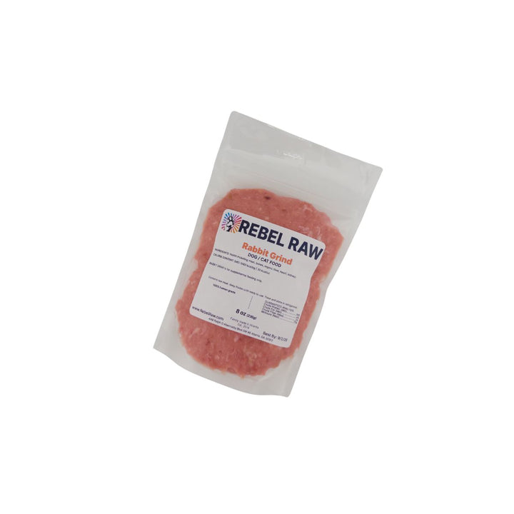 Rebel Raw Rabbit Grind Dog and Cat Food 8 oz