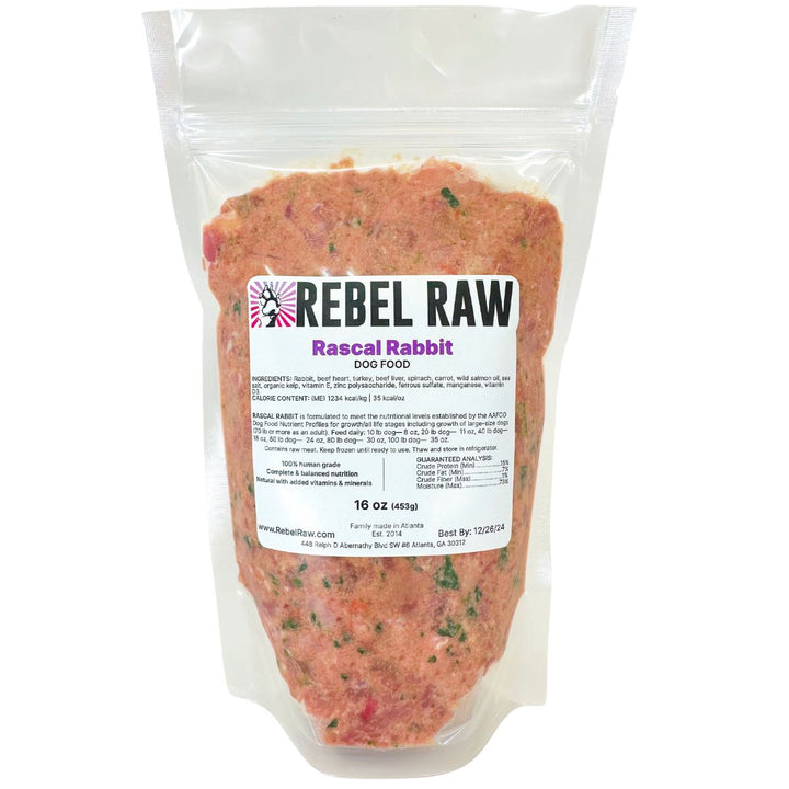 Rascal Rabbit Raw Dog Food | Rebel Raw
